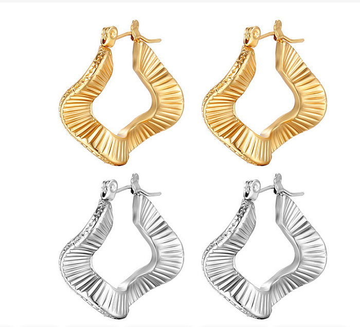 1 Pair Simple Style U Shape Plating Stainless Steel Gold Plated Ear Studs