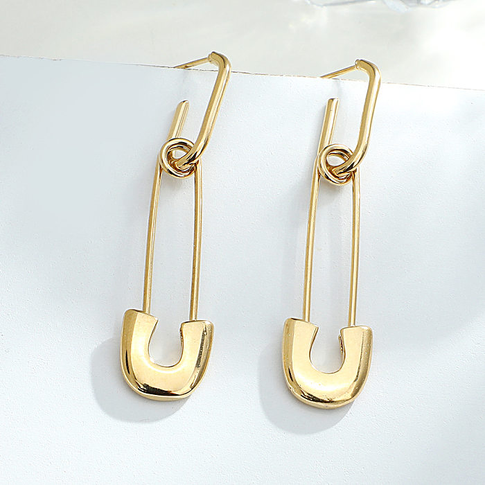 Wholesale New Geometric Stainless Steel  Pin Earrings jewelry