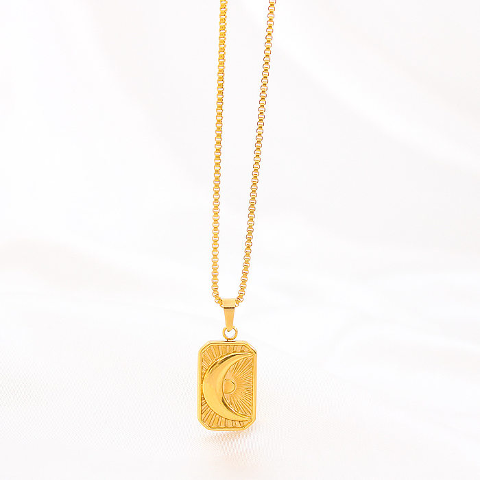 Collier pendentif en acier inoxydable Commute Moon en vrac