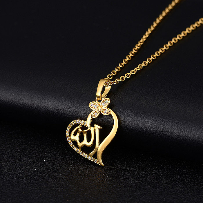 Fashion Heart Shape Stainless Steel  Mixed Gem Inlay Necklace Necklace Plating Metal Stainless Steel  Necklaces