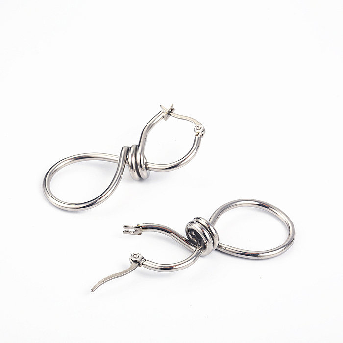 1 Paar schlichte Ohrringe aus Edelstahl mit Infinity-Beschichtung