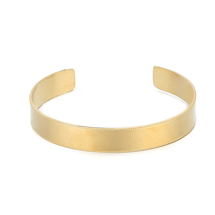 Simple Style Solid Color Stainless Steel Plating Bangle 1 Piece
