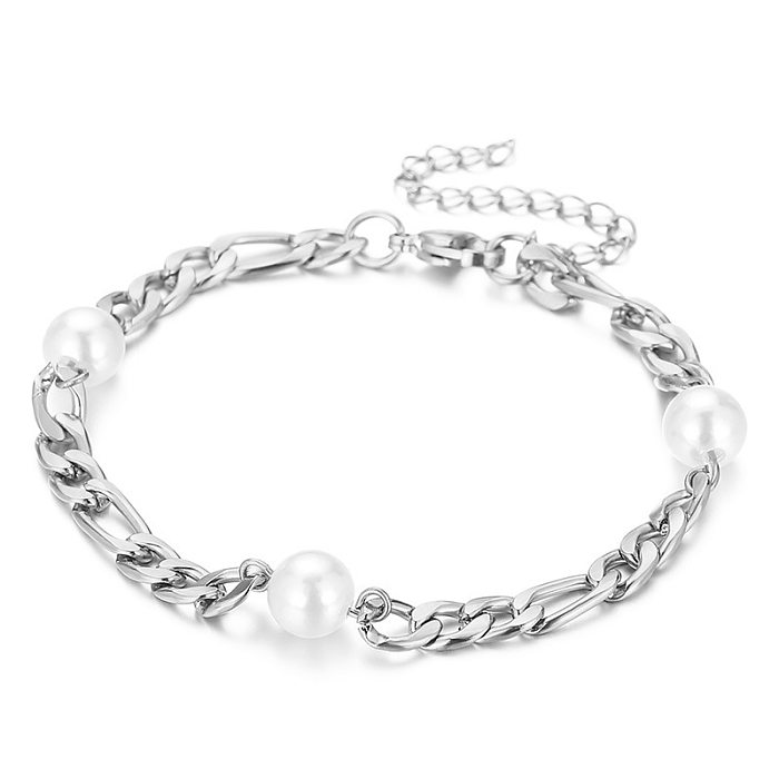 Bracelets de perles artificielles en acier titane géométrique doux