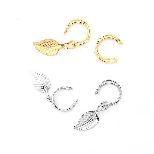 1 Pair Casual Leaf Irregular Plating Stainless Steel  18K Gold Plated Earrings