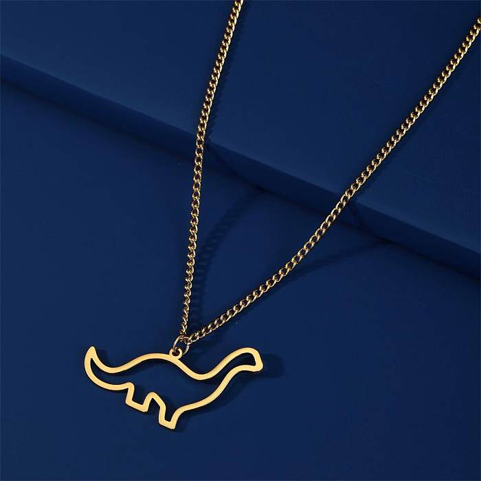 Cute Animal Stainless Steel  Stainless Steel Plating Pendant Necklace