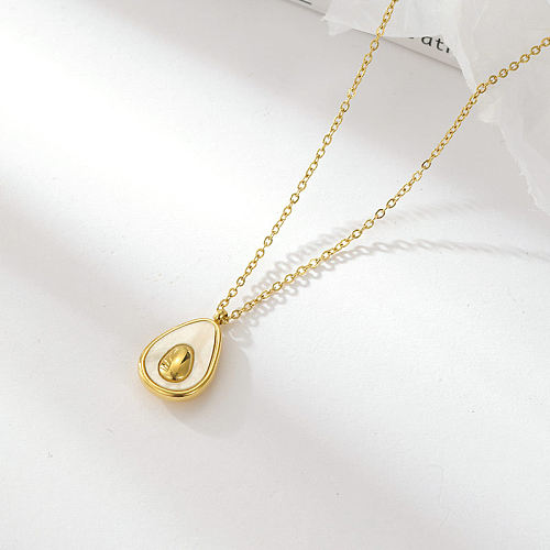 Fashion Water Droplets Stainless Steel  Plating Shell Necklace