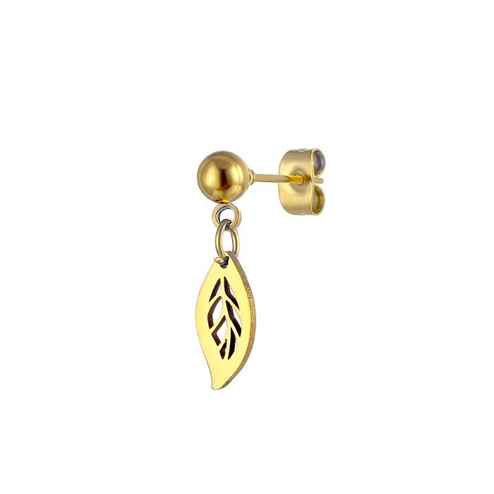 Schlichter Stil, geometrisches Kreuz, asymmetrische baumelnde Ohrringe aus Edelstahl, 1 Stück