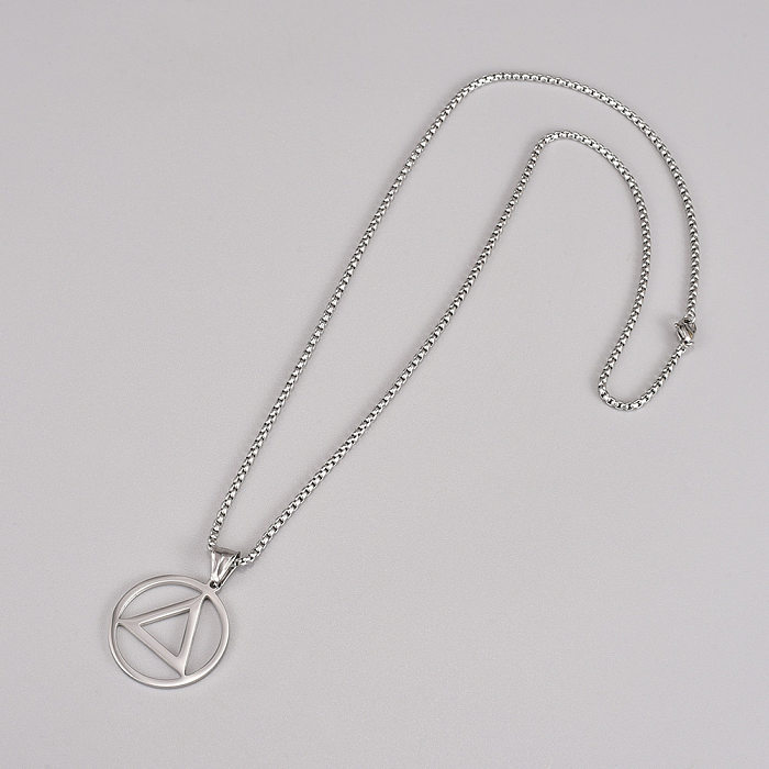 Casual Geometric Stainless Steel Plating 18K Gold Plated Pendant Necklace