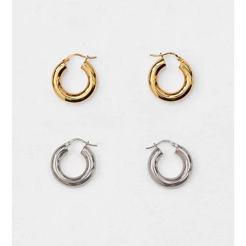 Fashion Geometric Stainless Steel Plating Metal Earrings 1 Pair
