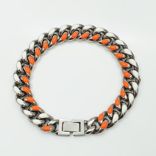 Vintage Style Punk Simple Style Geometric Titanium Steel Plating Bracelets