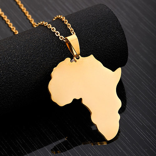 Simple Style Map Stainless Steel Necklace Plating Stainless Steel  Necklaces