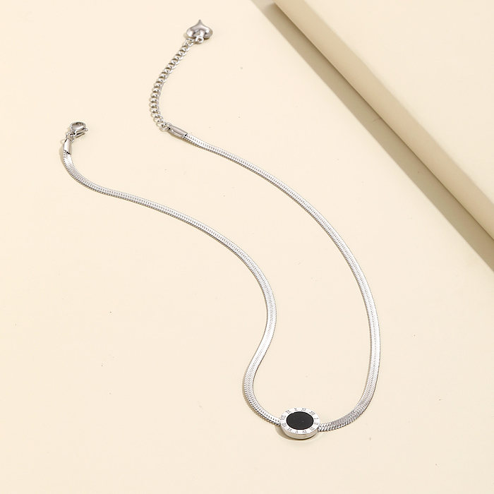 Stainless Steel  Fashion Ornament Blade Chain Stainless Steel  Numeral Necklace