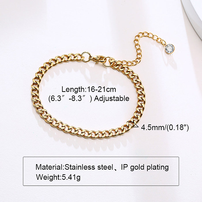 Bracelets plaqués or 18 carats en acier inoxydable avec arbre streetwear rétro en vrac