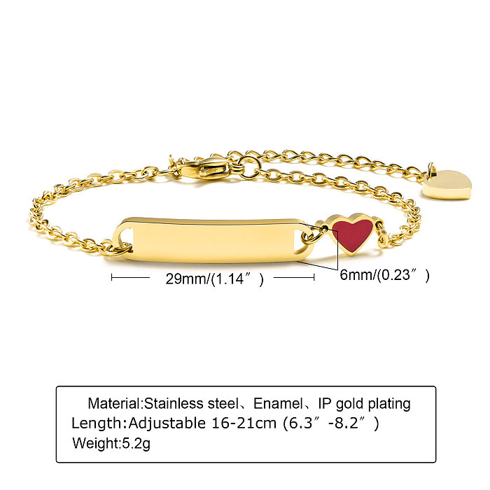 Simple Style Star Heart Shape Crown Stainless Steel 18K Gold Plated Zircon Bracelets In Bulk