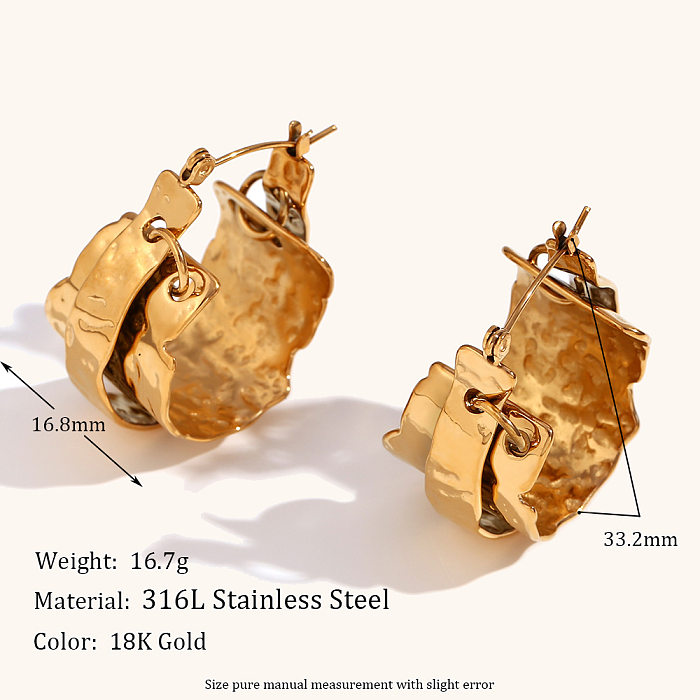 1 Pair Streetwear Geometric Plating Stainless Steel  Earrings