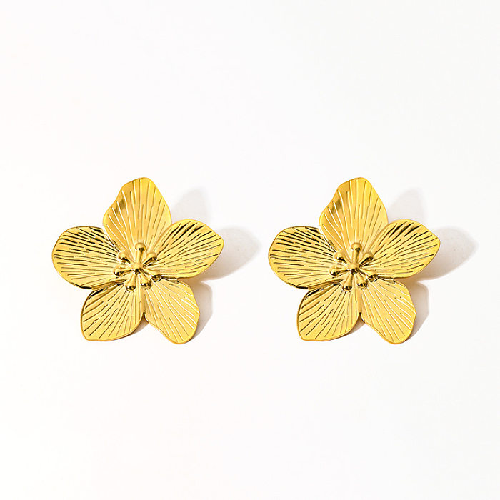 1 Pair Sweet Insect Flower Plating Stainless Steel Ear Studs
