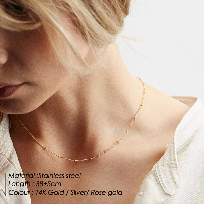 Simple Style Rectangle Stainless Steel  Plating Layered Necklaces