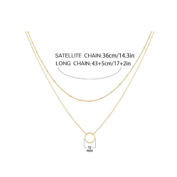 Simple Style Circle Stainless Steel  Stainless Steel Plating Layered Necklaces