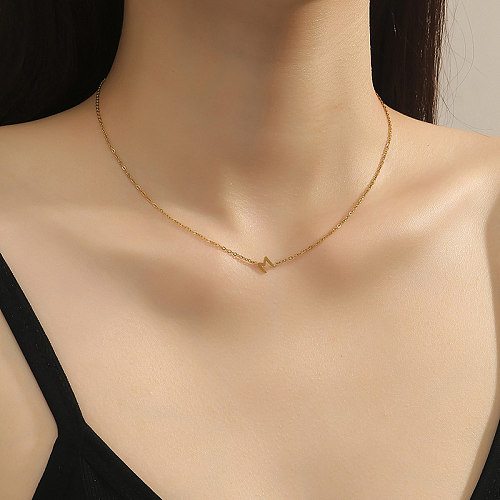 Simple Style Letter Stainless Steel Polishing Plating 18K Gold Plated Necklace