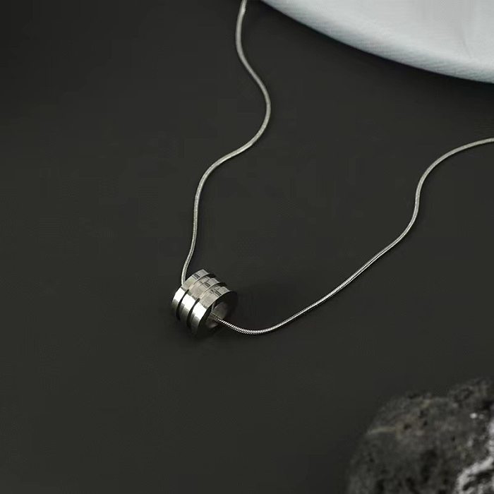 Hip-Hop Solid Color Stainless Steel Patchwork Pendant Necklace