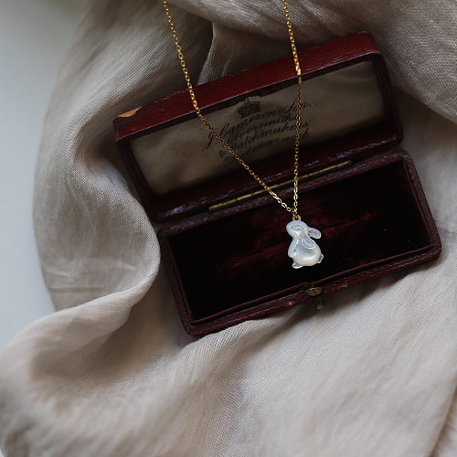 1 Piece Fashion Rabbit Stainless Steel  Shell Plating Pendant Necklace