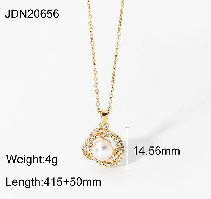 Collier rétro plaqué or, pendentif géométrique en acier inoxydable, perle cubique, vente en gros de bijoux