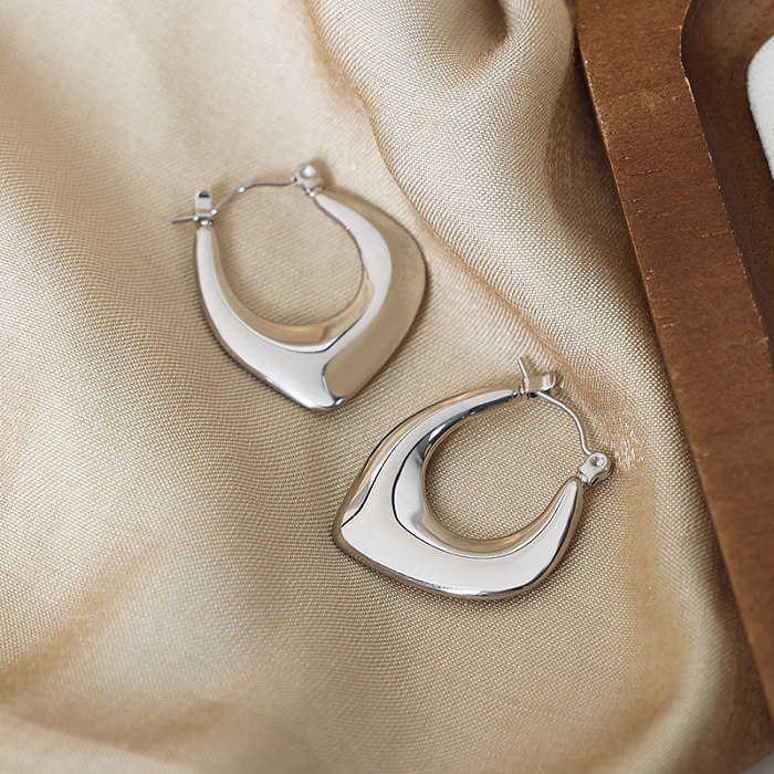 1 Paar elegante Ohrringe aus Edelstahl mit 18-Karat-Vergoldung und geometrischer Beschichtung