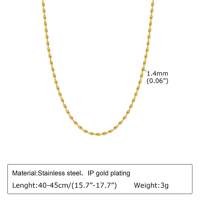 IG Style Simple Style Solid Color Stainless Steel  Plating Necklace