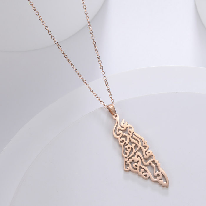 Elegant Map Stainless Steel  Plating Necklace