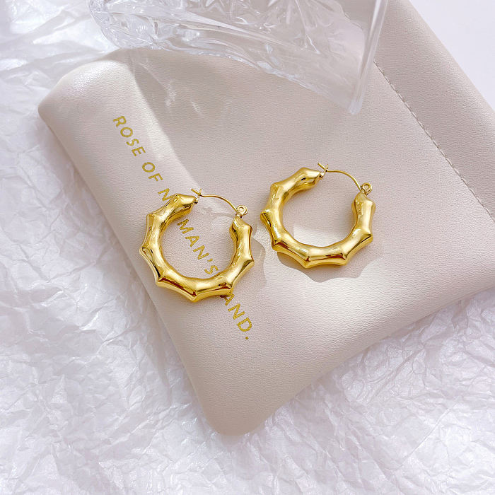 1 Paar elegante, schlichte Pendel-Ohrringe aus Edelstahl mit geometrischer Beschichtung