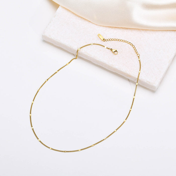 Casual Simple Style Solid Color Stainless Steel  Necklace In Bulk