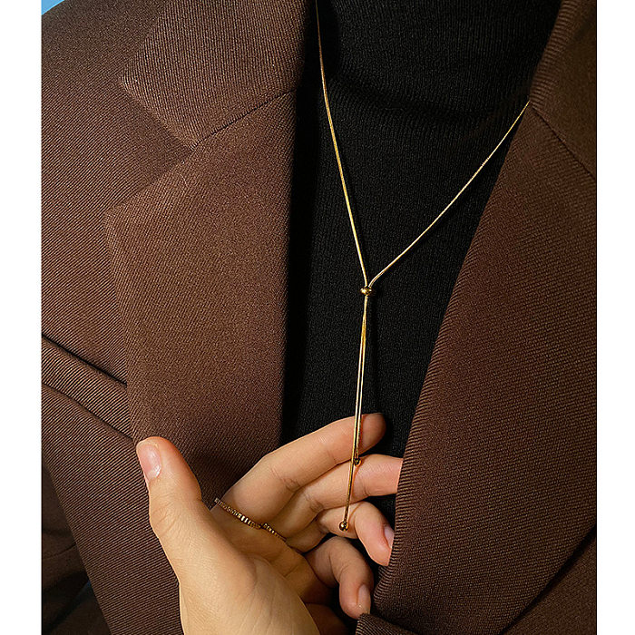 1 Piece Fashion Geometric Stainless Steel Plating Sweater Chain