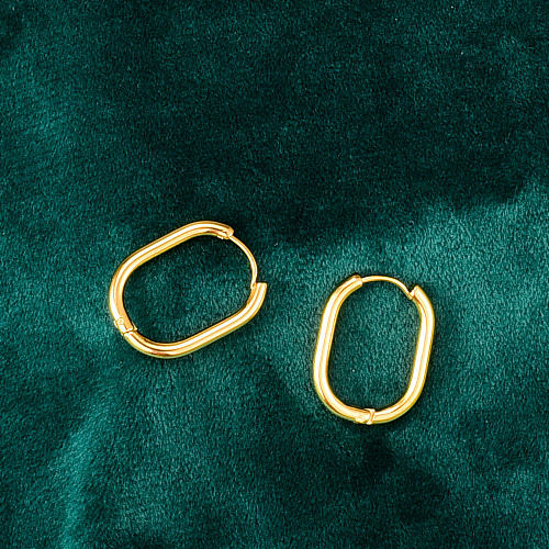 Boucles d'oreilles en fil rond en acier inoxydable plaqué or 18 carats, Style rétro, bijoux, vente en gros
