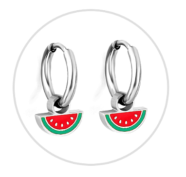 Boucles d'oreilles pendantes en acier inoxydable, 1 paire, Style Simple et doux, placage de fruits