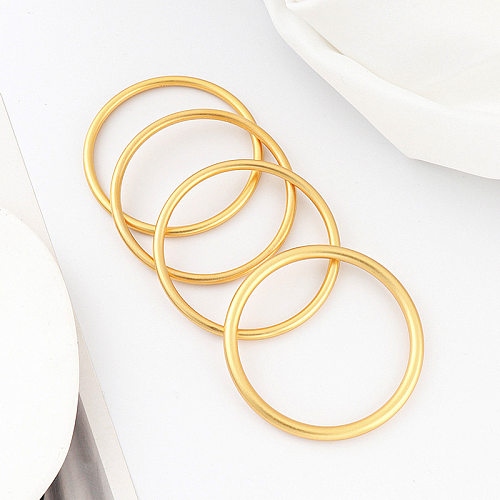 1 Piece Simple Style Solid Color Stainless Steel Bangle