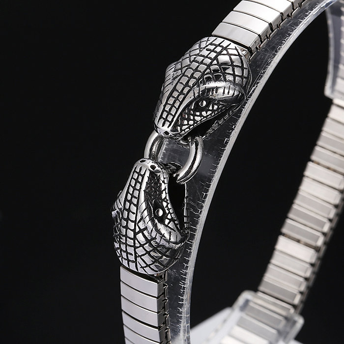 Pulseras de rayas de acero titanio serpiente retro 1 pieza