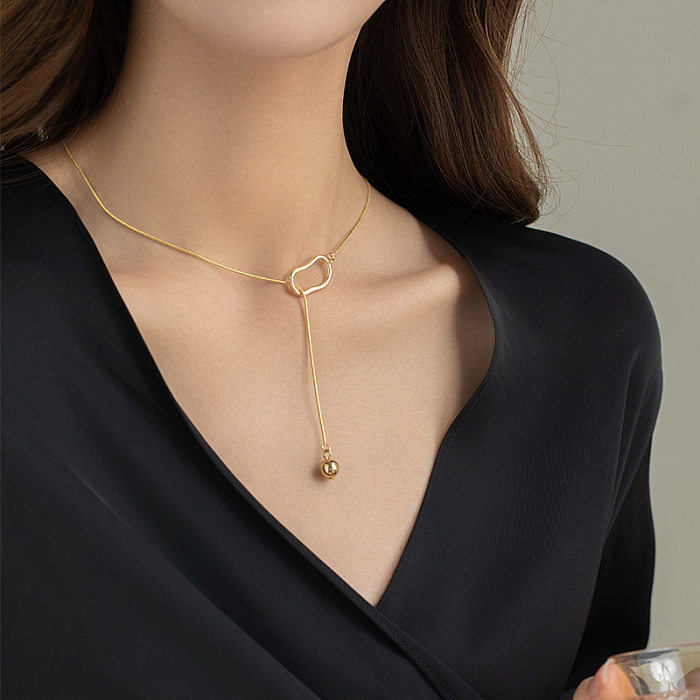 INS Style Solid Color Stainless Steel Necklace 1 Piece