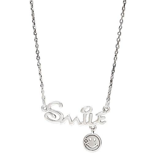Fashion Four Leaf Clover Wings Butterfly Stainless Steel Plating Inlay Rhinestones Necklace 1 Piece