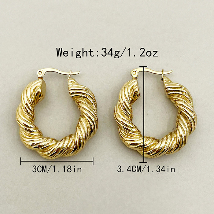 1 Pair Modern Style Streetwear U Shape Plating Stainless Steel  Gold Plated Earrings