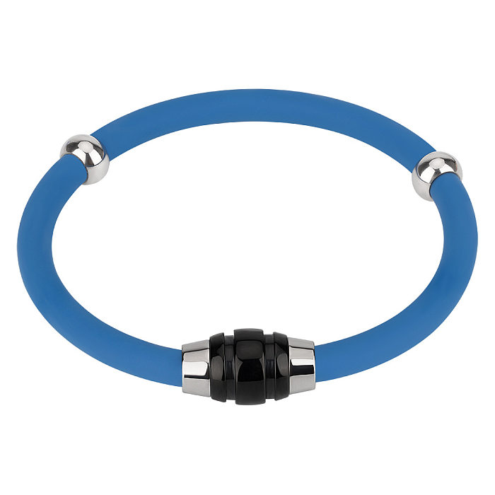 Bracelet en acier titane de gel de silice de couleur unie de style simple pour dame