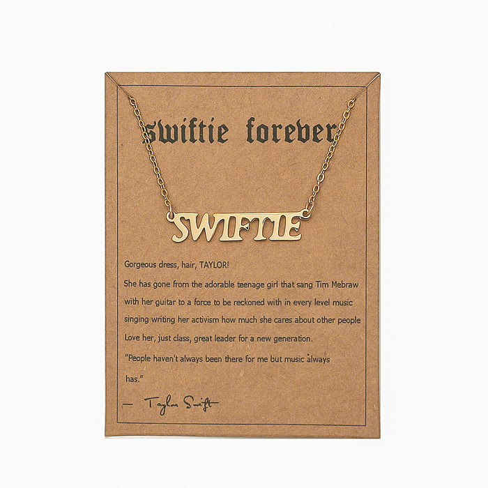 Basic Simple Style Letter Stainless Steel  Plating Pendant Necklace