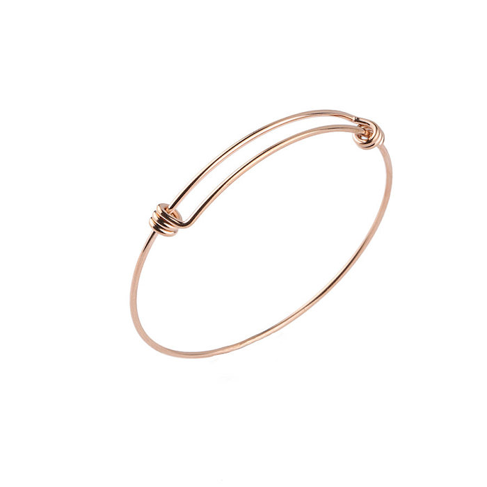 Simple Style Solid Color Stainless Steel Bangle
