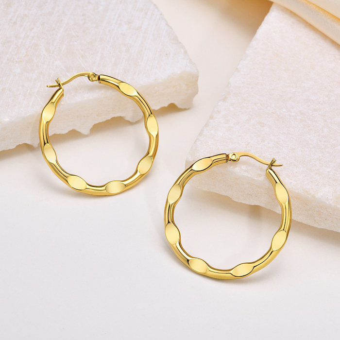 1 Pair Casual Classic Style Solid Color Stainless Steel  Earrings