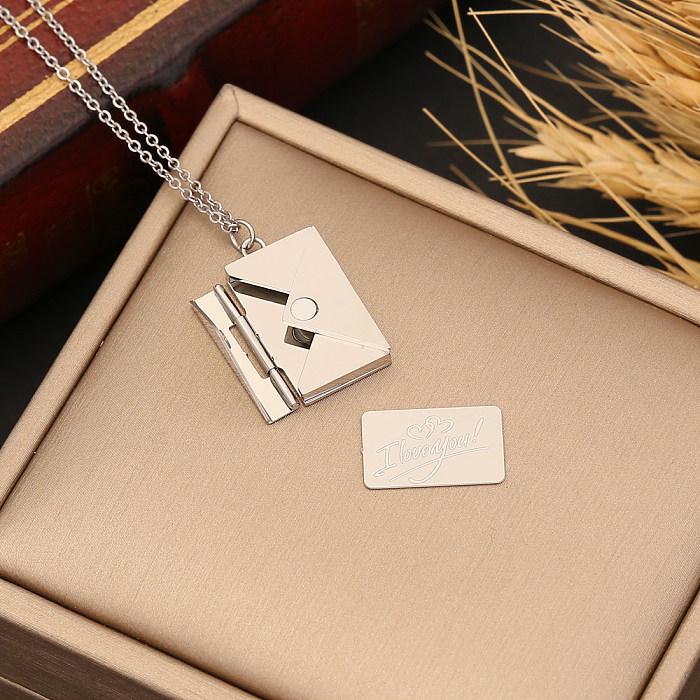 Wholesale Simple Style Solid Color Stainless Steel  Gold Plated Pendant Necklace
