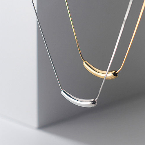 IG Style Simple Style Solid Color Stainless Steel Plating 18K Gold Plated Necklace