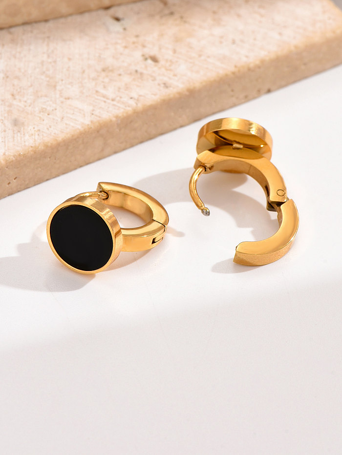 1 Pair Modern Style Simple Style Circle Plating Inlay Stainless Steel  Acrylic 14K Gold Plated Ear Cuffs