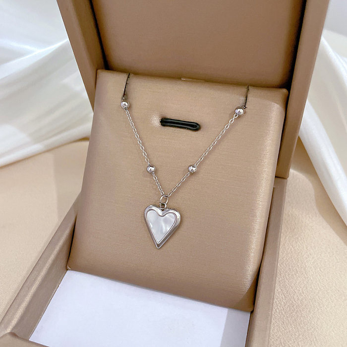 Lady Heart Shape Stainless Steel Plating Gold Plated Pendant Necklace