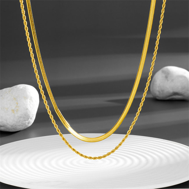 Simple Style Geometric Stainless Steel Plating Necklace