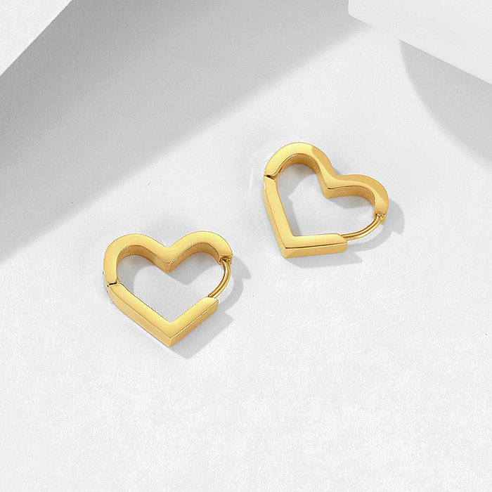 New Fashion Simple Heart-Shaped Stainless Steel  Earrings