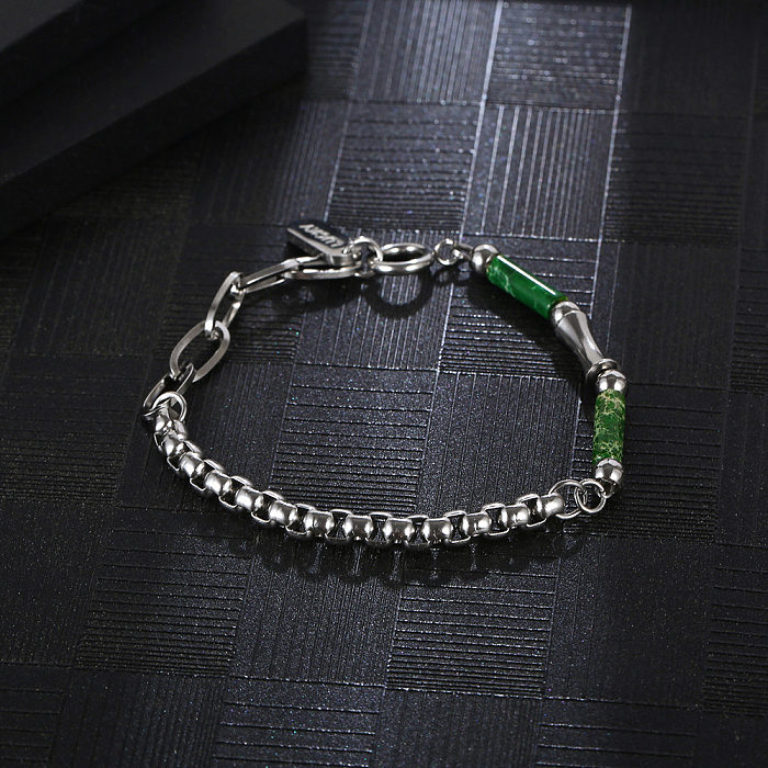 Bracelet de polissage en acier titane, bloc de couleurs Hip-Hop, vente en gros